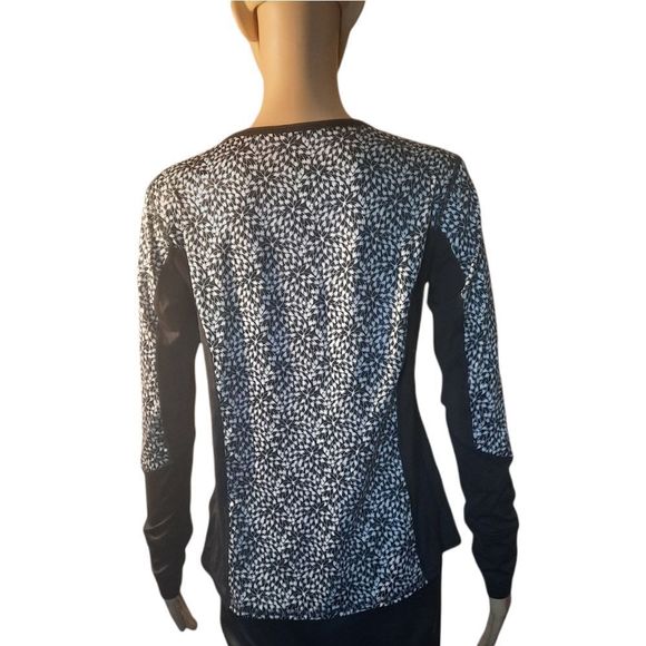 Lands End Shirt Womens Sporty Sun Tee Black white Size Petite Small - Picture 4 of 8